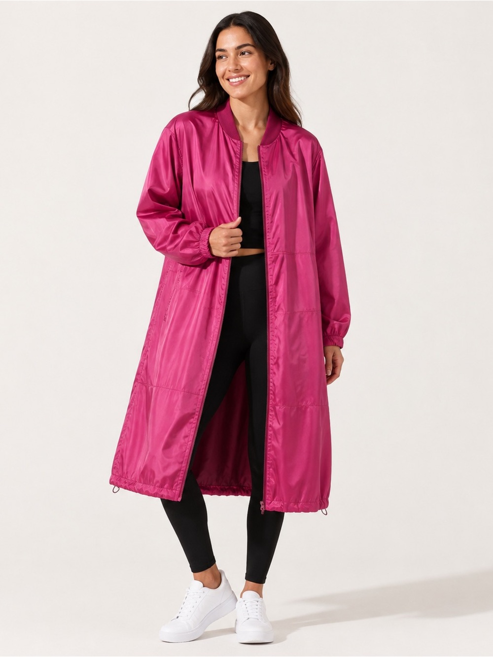 Lululemon Wm Reversible Drape-Sleeve Long Jacket Sonic Pink / Wild Berry Size 6